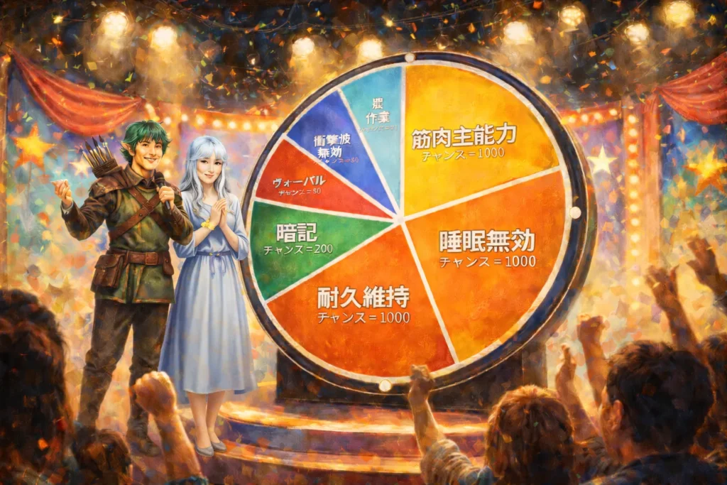 Elin 日焼け無効 衝撃波無効 影抜き 光弾反射 ヴォーパル 全特攻 レアエンチャ 最強 ビルド 攻略 抽選 ドロップ 集め方 